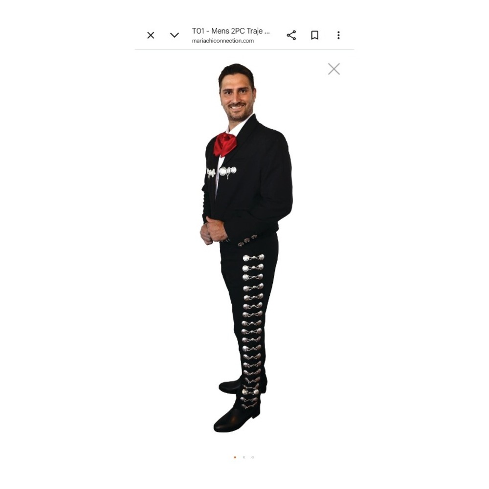 Mariachi Pants 33 x 32 Black with Silver Conchos Traje de Gala - Picture 7 of 7